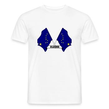 Deux drapeaux texte ALASKA - T-shirt homme - blanc - Devant - AI Model Male 178 dark (178cm)