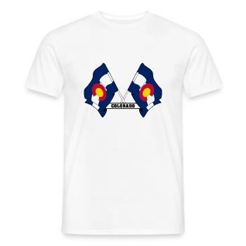 Two flags text COLORADO - Men's T-Shirt - white - Front - AI Model Male 178 dark (178cm)
