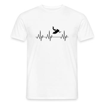 Heartbeat ECG Snowmobile Snowmobile Winter - Men's T-Shirt - white - Front - AI Model Male 178 dark (178cm)