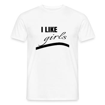 feminism - I like girls - Männer T-Shirt - Weiß - Vorne - AI Model Male 178 dark (178cm)