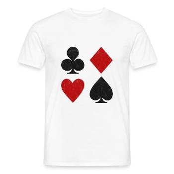 All Suits, Playing cards - Men's T-Shirt - white - Front - AI Model Male 178 dark (178cm)