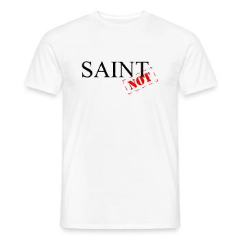 Saint Not - Men's T-Shirt - white - Front - AI Model Male 178 dark (178cm)