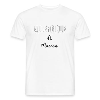 Allergique à Macton - T-shirt homme - blanc - Devant - AI Model Male 178 dark (178cm)