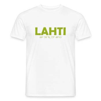 Lahti - Finland - Coordinates Longitude Latitude - - Men's T-Shirt - white - Front - AI Model Male 178 dark (178cm)