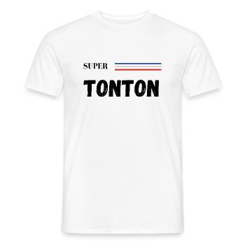 super tonton - t-shirt assorti - T-shirt homme - blanc - Devant - AI Model Male 178 dark (178cm)