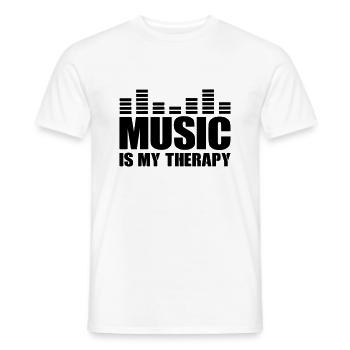 La musique est ma thérapie - T-shirt homme - blanc - Devant - AI Model Male 178 dark (178cm)