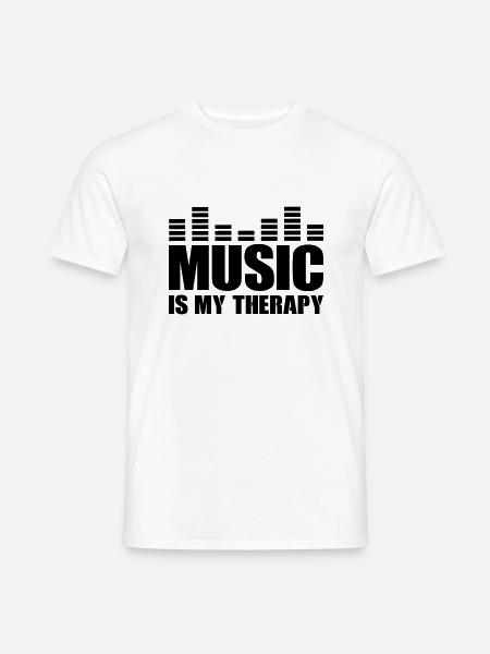 Music is my Therapy - Men's T-Shirt - white