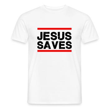 jesus saves - Männer T-Shirt - Weiß - Vorne - AI Model Male 178 dark (178cm)