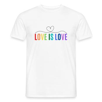 L’AMOUR EST L’AMOUR - T-shirt homme - blanc - Devant - AI Model Male 178 dark (178cm)