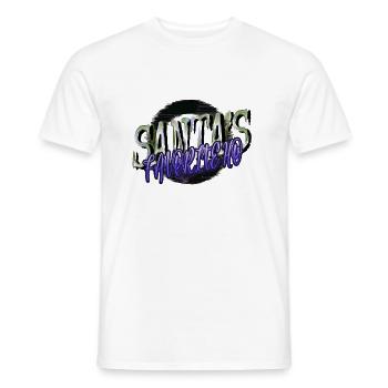 Bodybuilder Present Dinosaur Moon Dinosaurs Comic - Men's T-Shirt - white - Front - AI Model Male 178 dark (178cm)