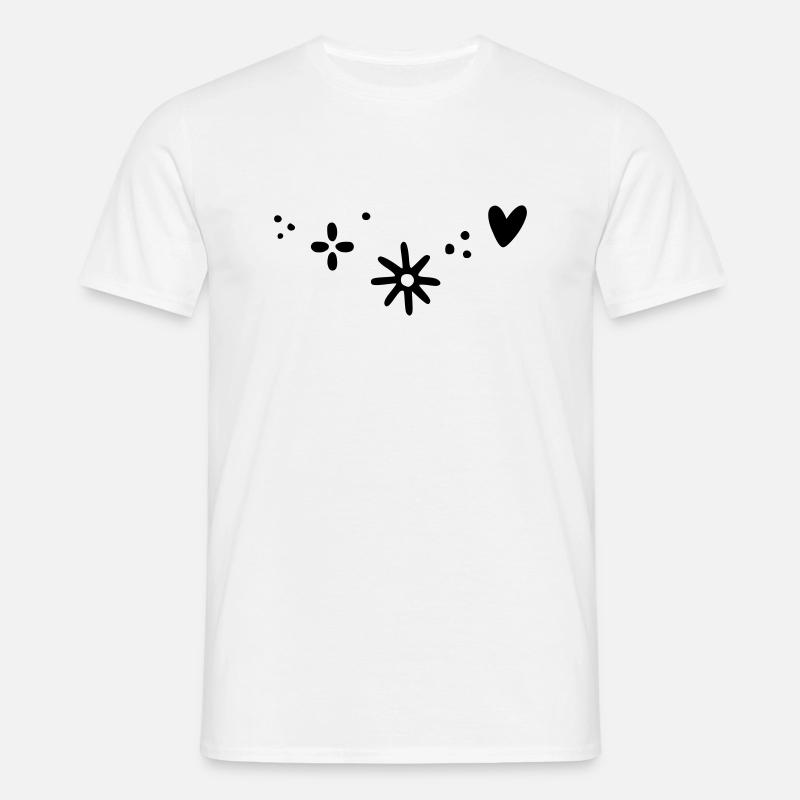 Herz Stern Muster - Männer T-Shirt - Weiß