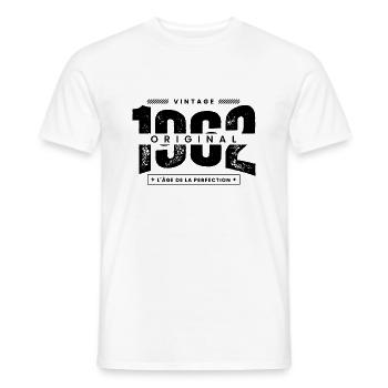 vintage 1962 / original 1962 / perfection / 1962 - T-shirt homme - blanc - Devant - AI Model Male 178 dark (178cm)