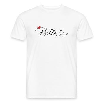 Bella Name Vorname Kalligrafieherz - Männer T-Shirt - Weiß - Vorne - AI Model Male 178 dark (178cm)
