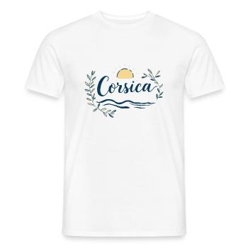 🌊 Corsica Authentique – Island Pride T-Shirt - Men's T-Shirt - white - Front - AI Model Male 178 dark (178cm)