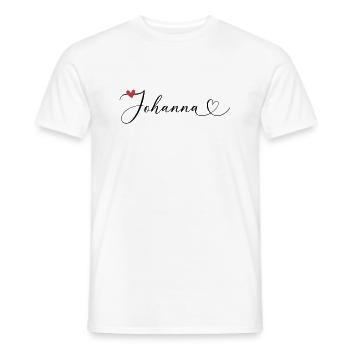 Johanna Name Vorname Kalligrafieherz - Männer T-Shirt - Weiß - Vorne - AI Model Male 178 dark (178cm)