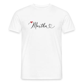Martha Name Vorname Kalligrafieherz - Männer T-Shirt - Weiß - Vorne - AI Model Male 178 dark (178cm)