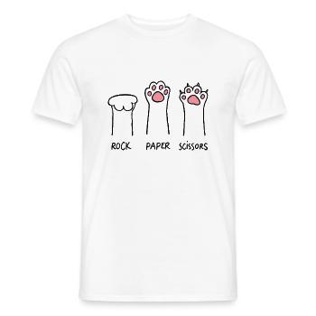 Pet Rock Paper Scissor - Men's T-Shirt - white - Front - AI Model Male 178 dark (178cm)