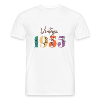 Vintage 1955 florale - T-shirt homme - blanc - Devant - AI Model Male 178 dark (178cm)