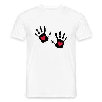 heartcutout2_2c - Männer T-Shirt - Weiß - Vorne - AI Model Male 178 dark (178cm)
