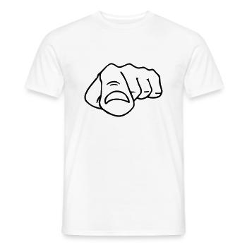 doigt - T-shirt homme - blanc - Devant - AI Model Male 178 dark (178cm)