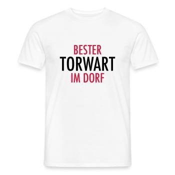 Bester Torwart im Dorf | Fußball Geschenke - Männer T-Shirt - Weiß - Vorne - AI Model Male 178 dark (178cm)