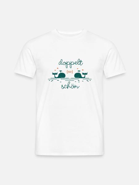 Zwillinge: Doppelt so schön - Männer T-Shirt - Weiß
