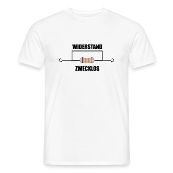 Widerstand Zwecklos - Elektroniker - Physik - 1337 - Männer T-Shirt - Weiß - Vorne - AI Model Male 178 dark (178cm)