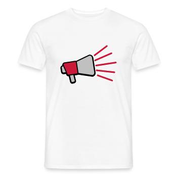 Mégaphone à symbole de parole forte - T-shirt homme - blanc - Devant - AI Model Male 178 dark (178cm)