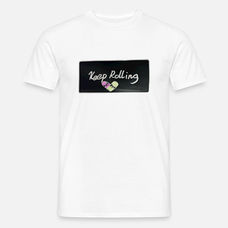 Keep rolling schwarz - Männer T-Shirt - Weiß