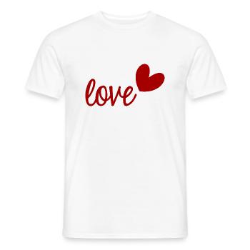 LOVE. I LOVE YOU. VALENTINE'S DAY. BACHELORETTE PARTY. I LOVE YOU. - Men's T-Shirt - white - Front - AI Model Male 178 dark (178cm)