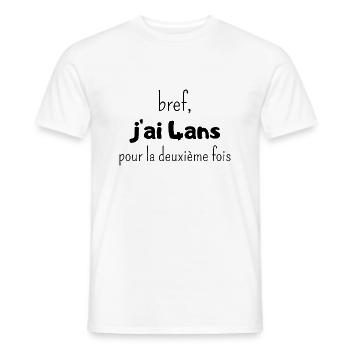 bref j'ai un 4 ans pour la deuxième fois - T-shirt homme - blanc - Devant - AI Model Male 178 dark (178cm)