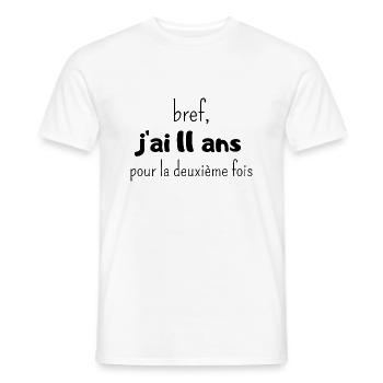 bref j'ai un 11 ans pour la deuxième fois - T-shirt homme - blanc - Devant - AI Model Male 178 dark (178cm)