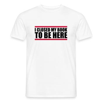 I closed my book - Männer T-Shirt - Weiß - Vorne - AI Model Male 178 dark (178cm)