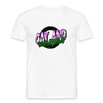 Pet Cat Cat Face Hoodies and Sweatshirts - Men's T-Shirt - white - Front - AI Model Male 178 dark (178cm)