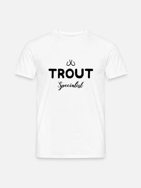 Trout Specialist, Angeln, Angler, Forelle - Männer T-Shirt - Weiß