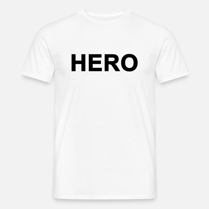 Großer fetter Held schwarzer Text. - Männer T-Shirt - Weiß