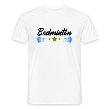 badminton - Männer T-Shirt - Weiß - Vorne - AI Model Male 178 dark (178cm)