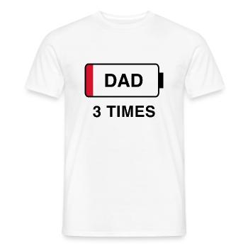 Papa 3 fois - T-shirt homme - blanc - Devant - AI Model Male 178 dark (178cm)