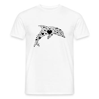 Delfin Herzen - Männer T-Shirt - Weiß - Vorne - AI Model Male 178 dark (178cm)