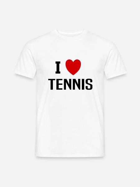 Ich liebe Tennis - Männer T-Shirt - Weiß