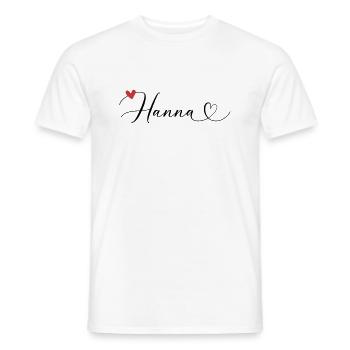 Hanna Nom Prénom Calligraphie coeur - T-shirt homme - blanc - Devant - AI Model Male 178 dark (178cm)