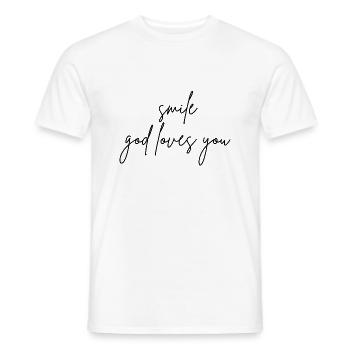 smile god loves you - Männer T-Shirt - Weiß - Vorne - AI Model Male 178 dark (178cm)