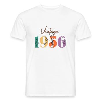 Vintage 1956 florale - T-shirt homme - blanc - Devant - AI Model Male 178 dark (178cm)