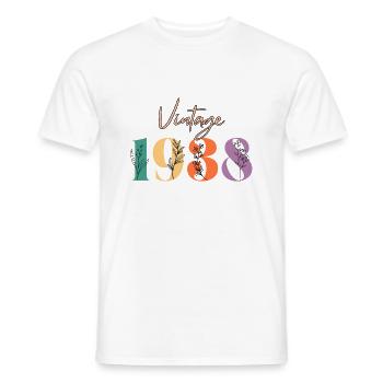 Vintage 1938 Floral - Men's T-Shirt - white - Front - AI Model Male 178 dark (178cm)