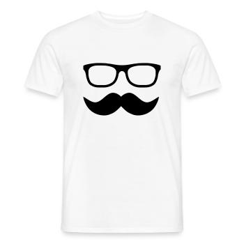moustache - T-shirt homme - blanc - Devant - AI Model Male 178 dark (178cm)