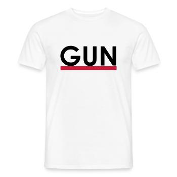 gun - Men's T-Shirt - white - Front - AI Model Male 178 dark (178cm)