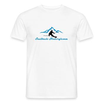 Winter - Skifahrer Berge Saalbach - Männer T-Shirt - Weiß - Vorne - AI Model Male 178 dark (178cm)