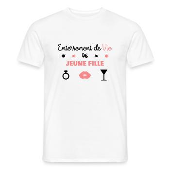 Enterrement de Vie de Jeune Fille - EVJF - Mariage - Men's T-Shirt - white - Front - AI Model Male 178 dark (178cm)