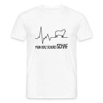 mein herz schlägt schaf - Männer T-Shirt - Weiß - Vorne - AI Model Male 178 dark (178cm)