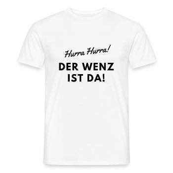 Schafkopf Friends - Hooray Hooray - the Wenz is here! - Men's T-Shirt - white - Front - AI Model Male 178 dark (178cm)